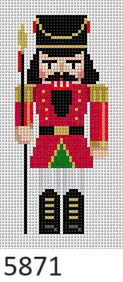 ORNAMENT 5871 Susan Roberts Needlepoint RED GUARD Nutcracker 4" High  18 MESH