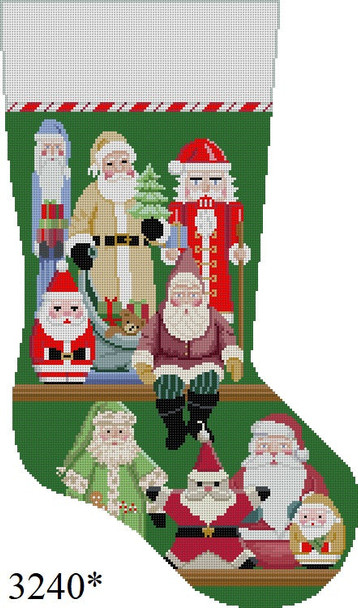 FULL SIZE STOCKING 3240 Susan Roberts Needlepoint SANTA COLLECTION 19" High 13 Mesh