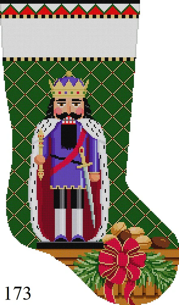 Full Size Stocking 173 Susan Roberts Needlepoint NUTCRACKER, KING ARTHUR 13 Mesh 19" h