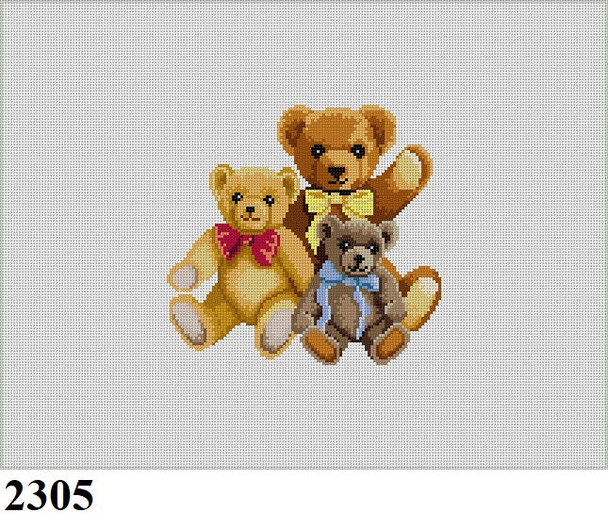 CHAIRSEAT 2305 Susan Roberts Needlepoint TEDDY BEAR HUG 7.5" x 7" 13 MESH