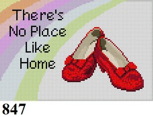 SIGN 847 Susan Roberts Needlepoint THERE'S NO PLACE LIKE HOME 8.5" x 5.75"13 MESH