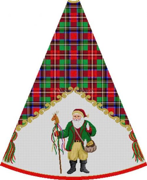 TREE SKIRT 4003f Part F Only Susan Roberts Needlepoint TARTEN F Loden Jacket Santa Feeding Bird 13 MESH