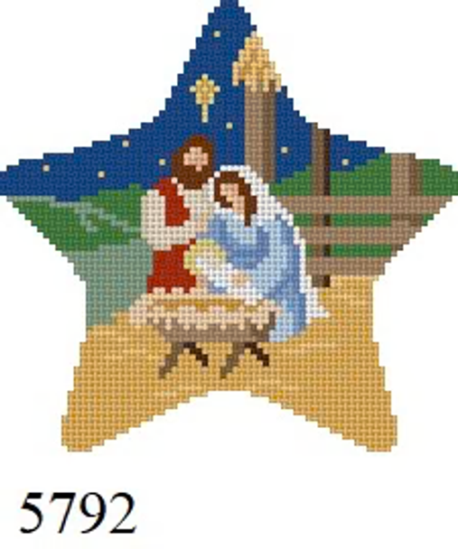 STAR 5792 Susan Roberts Needlepoint NATIVITY FULL SCENE 4" x 4.25" 18 Mesh