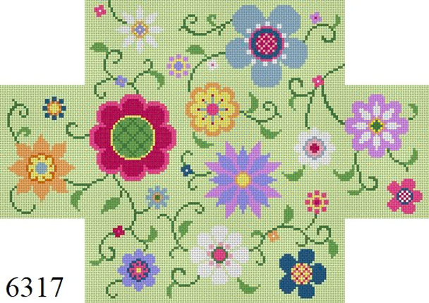 BRICK COVER 6317 Susan Roberts NeedlepointFLOWER POPS  8.5" x 4.5" x 2.75" 13  MESH