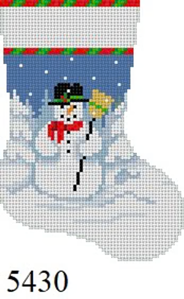 Mini Stocking 5430 Susan Roberts Needlepoint SNOWMAN 6.25" High 13 Mesh