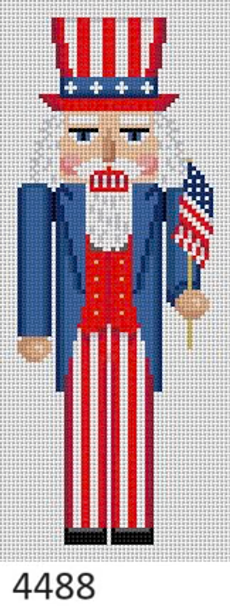 NUTCRACKER 4488 Susan Roberts Needlepoint NUTCRACKER, UNCLE SAM 9.5" High 13 MESH