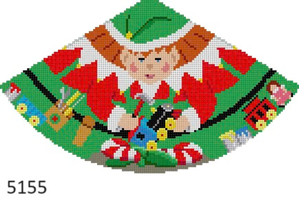 Cone 5155 Susan Roberts Needlepoint CONE, SANTA'S ELF 4.5" High18 MESH