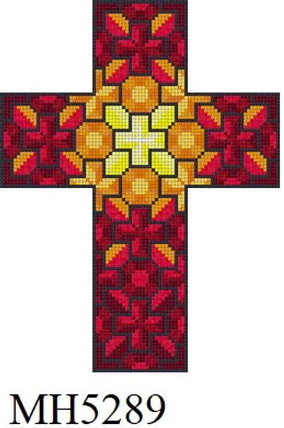 Cross MH5289 Susan Roberts Needlepoint SUNBURST PRISM, CROSS 4.5" x 6" 18 MESH