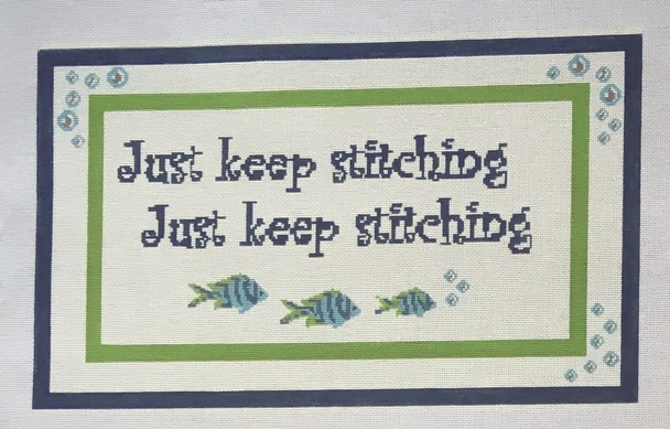 HSNPIL05 Just Keep Stitching 9.5 x 16 18 Mesh HSN DESIGNS PILLOWS (PIL)