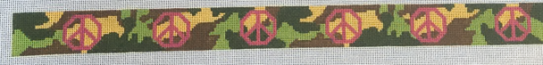 HSNCWDC168 Camo w/peace signs 1.25 x 20 18 Mesh HSN DESIGNS DOG COLLAR (DC)