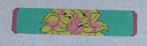 HSNCLC38 Flamingos 1.5 x 7.25 on 18 mesh HSN DESIGNS CUFF/KEYFOB/BOOKMARK (C)