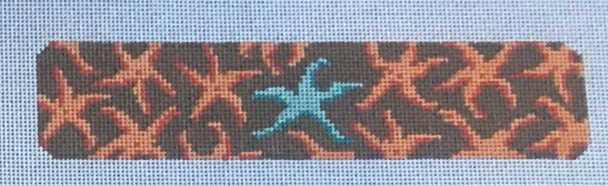 HSNCLC86 Cocoa Starfish 1.5 x 7.25 on 18 mesh HSN DESIGNS CUFF/KEYFOB/BOOKMARK (C)