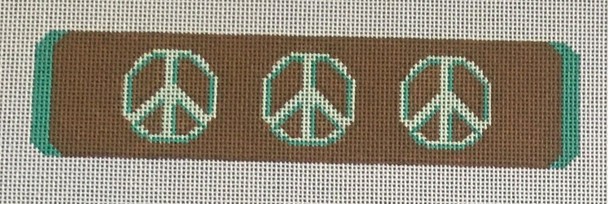HSNCLC130 Peace Sign 1.5 x 7.25 on 18 mesh HSN DESIGNS CUFF/KEYFOB/BOOKMARK (C)