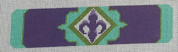 HSNCLC147 Fleur de Purple 1.5 x 7.25 on 18 mesh HSN DESIGNS CUFF/KEYFOB/BOOKMARK (C)