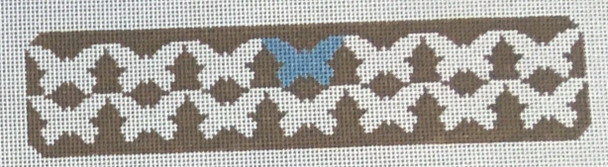 HSNCLC185 Mocha Butterfly 1.5 x 7.25 on 18 mesh HSN DESIGNS CUFF/KEYFOB/BOOKMARK (C)