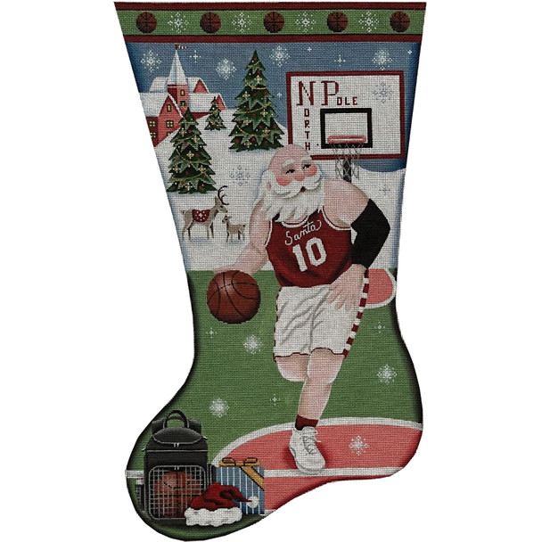 389i Basketball Santa 11 x 1913 Mesh Rebecca Wood Designs! !
