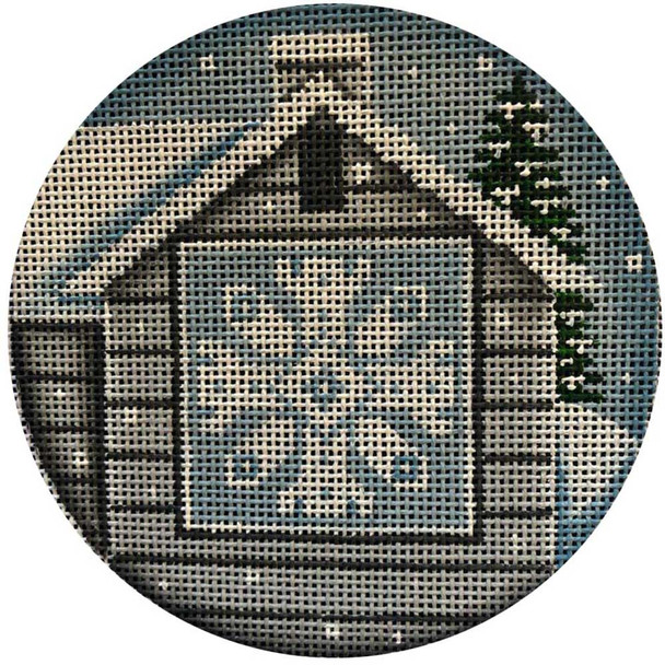 1066d Winter Barn 4" Round 18 Mesh Rebecca Wood Designs!
