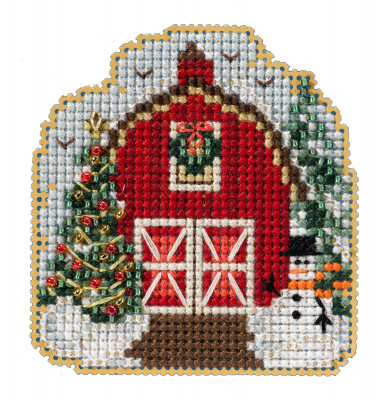 MH182233 Winter Barn (2022) Mill Hill Seasonal Ornament Kit