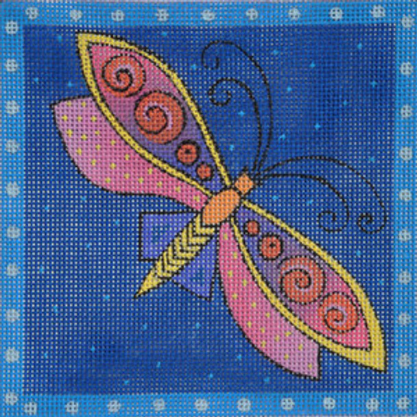 LB-67 Blue Dragonfly 5 x 5 18 Mesh LAUREL BURCH