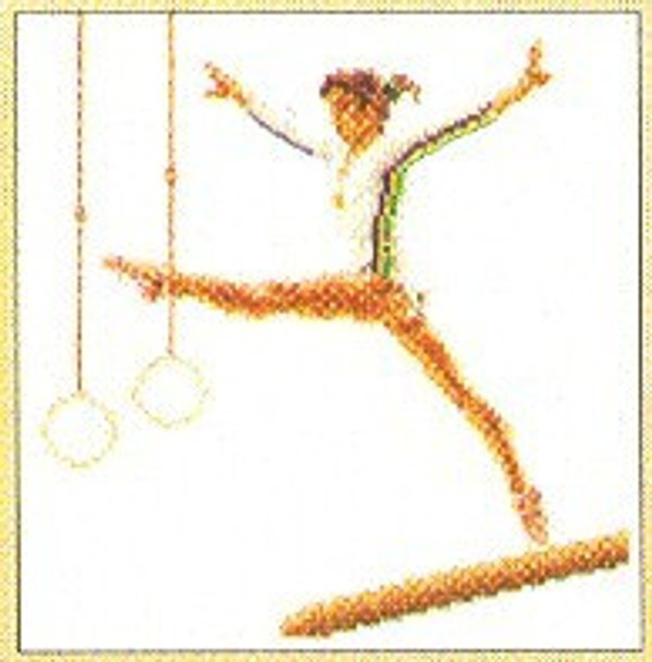 GOK3038A Thea Gouverneur Kit Gymnast 6.5"w x 7"h; Aida; 18ct