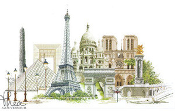 GOK472A Thea Gouverneur Kit Paris 31" x 20"; Aida; 18ct