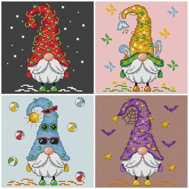 Seasonal Gnomes Artmishka Counted Cross Stitch Pattern