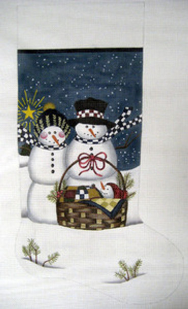 LK-19 Snow Family Stocking 11 x 22 13 Mesh LAURIE KORSGADEN