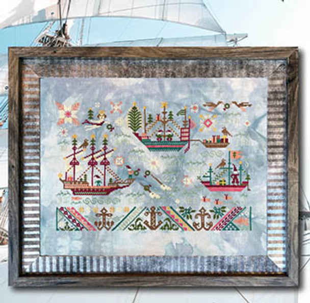 Seas & Greeting Sampler 189W x 127H by Ink Circles 24-2923 YT