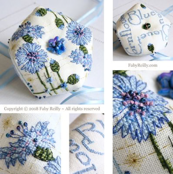 Cornflower Biscornu Faby Reilly Designs FRD-CWB