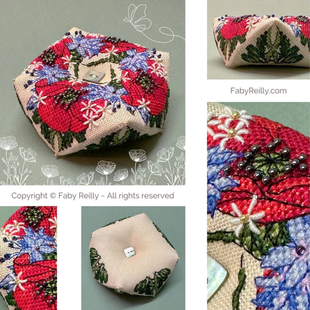 Field Flowers Biscornu Faby Reilly Designs FRD-FP