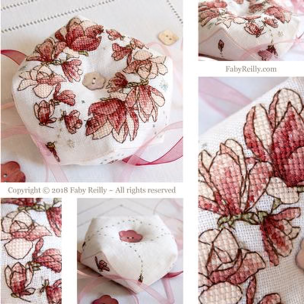 Magnolia Biscornu Faby Reilly Designs FRD-MAGH