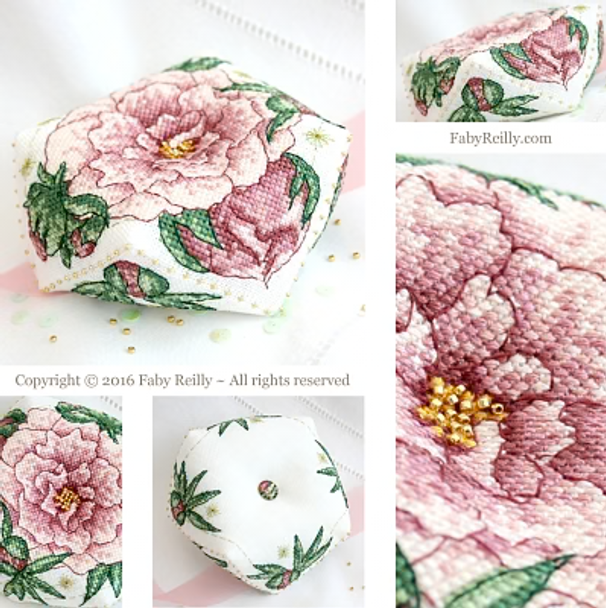 Peony Biscornu Faby Reilly Designs FRD-PLB