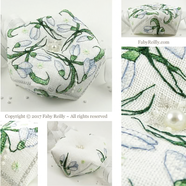 Snowdrop Biscornu Faby Reilly Designs