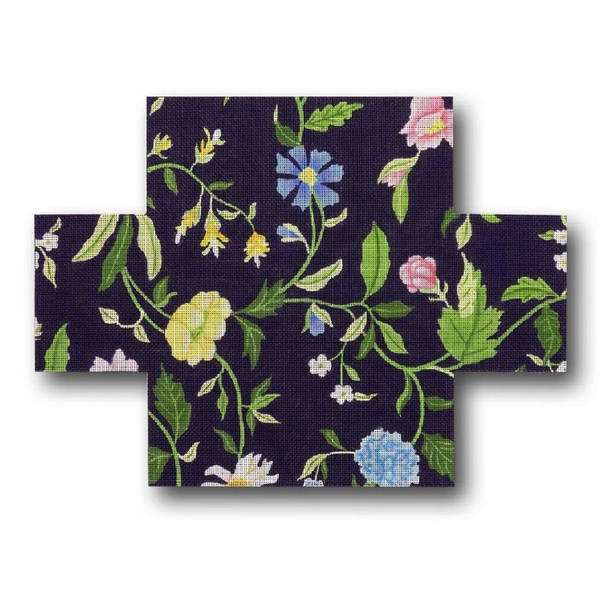 GD-BC 02 Flowers on Navy 18 Mesh Ginny Diezel Brick Cover