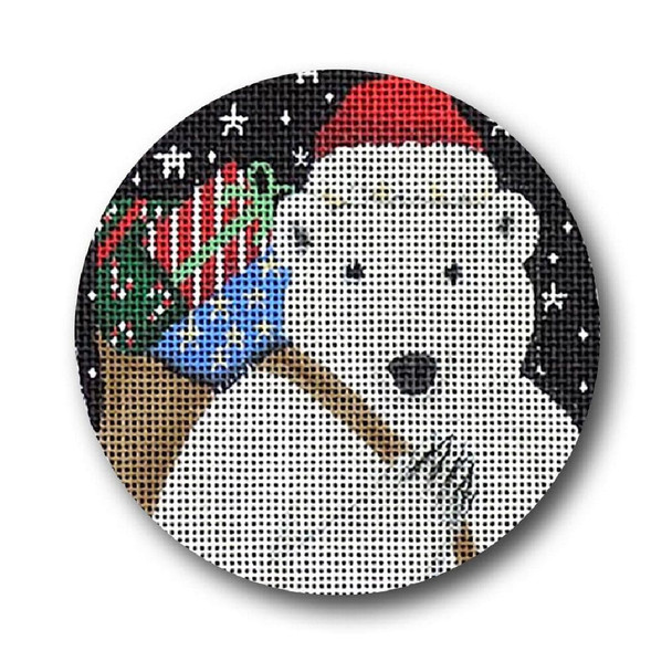 GD-XO 34 Bear w/Sack 4 x 4 18 Mesh Ornament Ginny Diezel