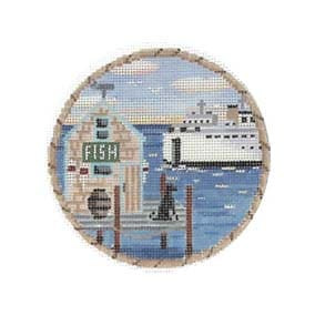 Ornament MBM-XO82 Fish Pier 4.25” Rnd 18 Mesh  Melinda B. McAra