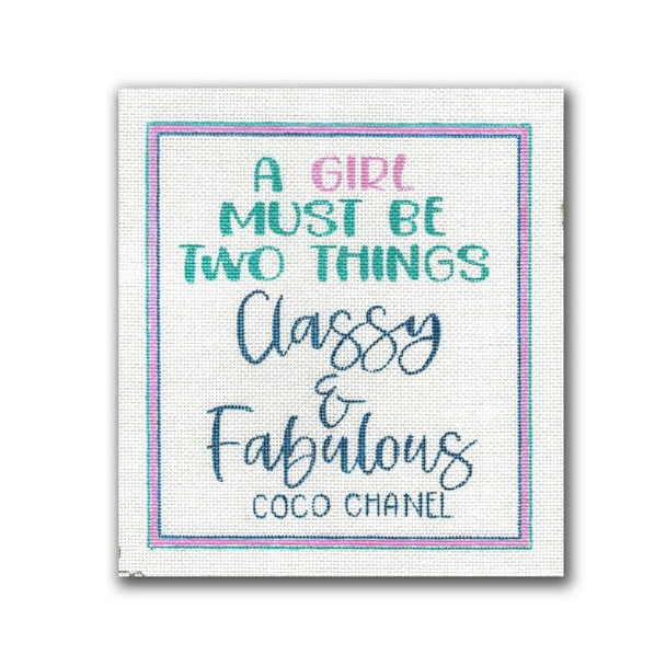 Saying PP-SS 02 A girl must be two things, Classy & Fabulous 18 6 x 6.75 18 Mesh Pink Petals