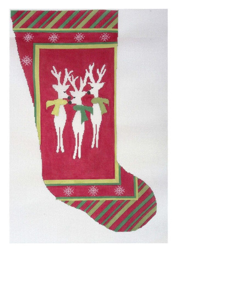 WSD-XM 04 Reindeer 18.5” Mesh Walker Street Designs Stocking