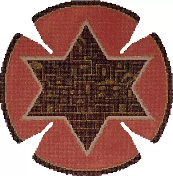 YARMULKE JT038A Golden City Mauve  7.5" Diameter 18 Mesh  Two A T Design Judaic Designs by Tonya