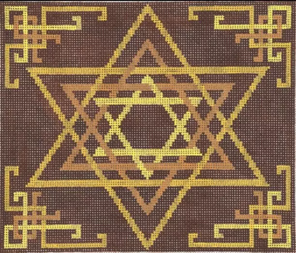 TEFILLIN JT075G/B Woven Star Burgundy/Gold  9.5" x 8" 13 Mesh  Two A T Design Judaic Designs by Tonya