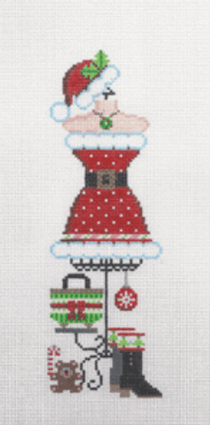 PP350AL Santa Christmas DRESS 3 x 8.5 18 Mesh With Stitch Guide Painted Pony Designs