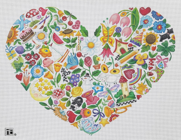 MEPL06 Great Things Heart 15.25 x 11.5  18 Mesh Mary Engelbreit