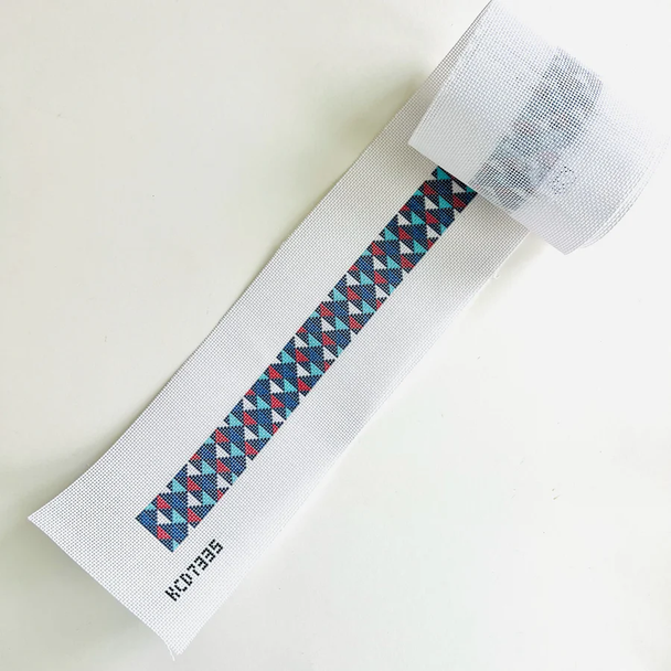 Red, White and Blue Geometric Strap Printed 40" X 1 1/2" 13 Mesh Jennifer Hall