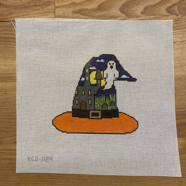 Haunted House Witch's Hat Ornament 5" X 5"  18 Mesh Jessica Lehane (KCN) KCD1203