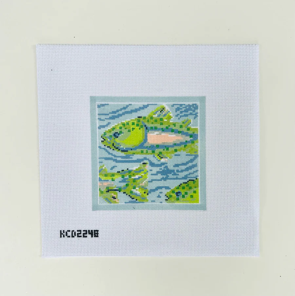 Trout School Square 4 1/2" x 4 1/2" 18 Mesh Lemon Daisy