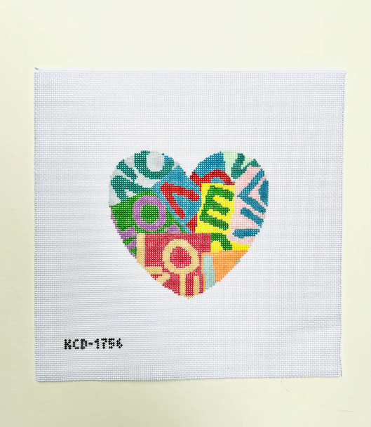 Lovevolve Heart Canvas 4 1/2" X 4 1/2"18 Mesh Lovevolve