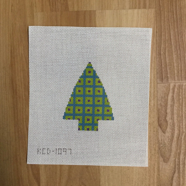 Tree with Squares 3 1/2" X 4 1/4" 13 Mesh Marianne Ensz
