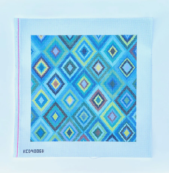 Multicolored Diamond Pattern Blue 12 x 12   13 Mesh Marianne Ensz