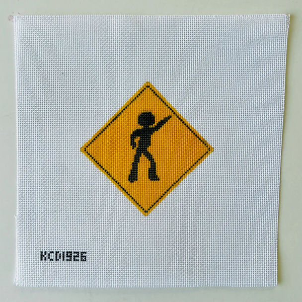 Disco Dancing Ahead 4" X 4" 18 Mesh Moo Moo Designs