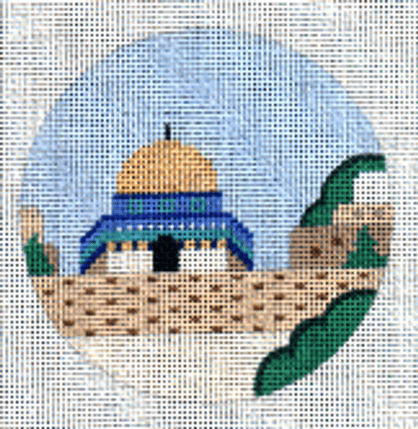 PP874AP Holy Land (Israel) (Dome Of The Rock) 18 Mesh 4” ROUND Painted Pony Designs